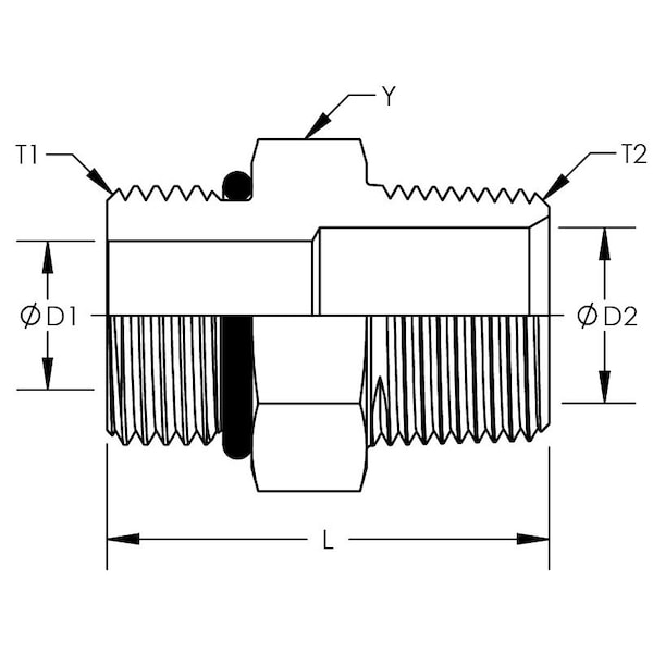 Male O-Ring Boss To Male Pipe Straight Adapter